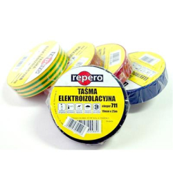 Taśma elektroizolacyjna REPERO 711 19mm x 20mb (żółto-zielona)