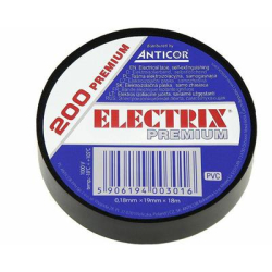 Taśma elektroizolacyjna ELECTRIX 200 PREMIUM 50mm x 18mb (czarna)