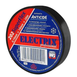 Taśma izolacyjna ELECTRIX 202 SuperFlex 19mm x 20mb (czarna)
