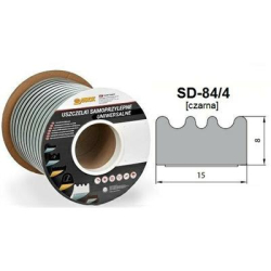 Uszczelka samoprzylepna z gumy porowatej EPDM SD-84/4 15x8mm (czarna)