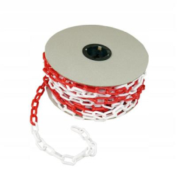 Łańcuch plastikowy FI. 6mm (biało-czerwony) rolka - 25mb