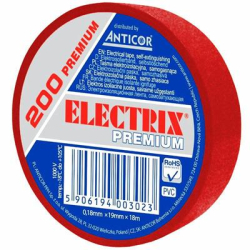Taśma elektroizolacyjna PCV ELECTRIX 200 0,18mm x 19mm x 18mb (czerwona)