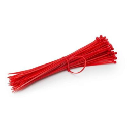OPASKI ZACISKOWE TAŚMOWE 200 x 4,8mm opak. 100szt (czerwone)