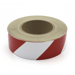 Taśma prawa odblaskowa ostrzegawcza 50mm × 45mb (biało-czerwona)