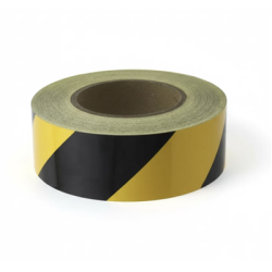 Taśma prawa odblaskowa ostrzegawcza 50mm × 45mb (żółto-czarna)