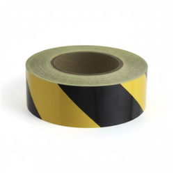Taśma odblaskowa ostrzegawcza 50mm × 25mb (żółto-czarna)